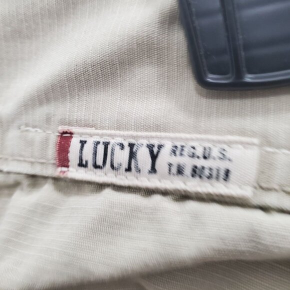 Lucky Brand Dungarees Womens Vintage Khaki Tan Ripstop Cropped Cargo Pants 10/30 - Picture 5 of 11